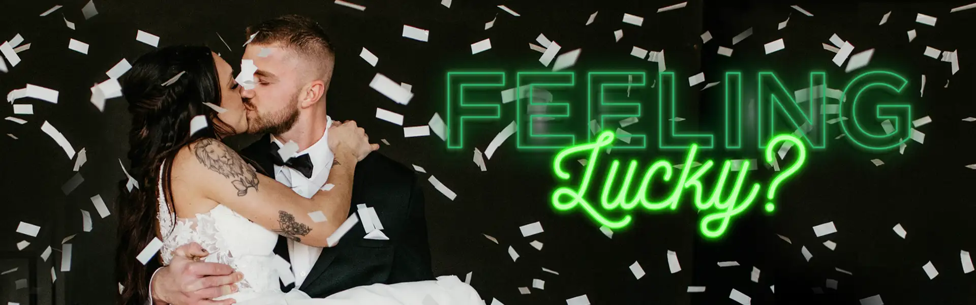 Kissing couple just won a wedding contest for free suits