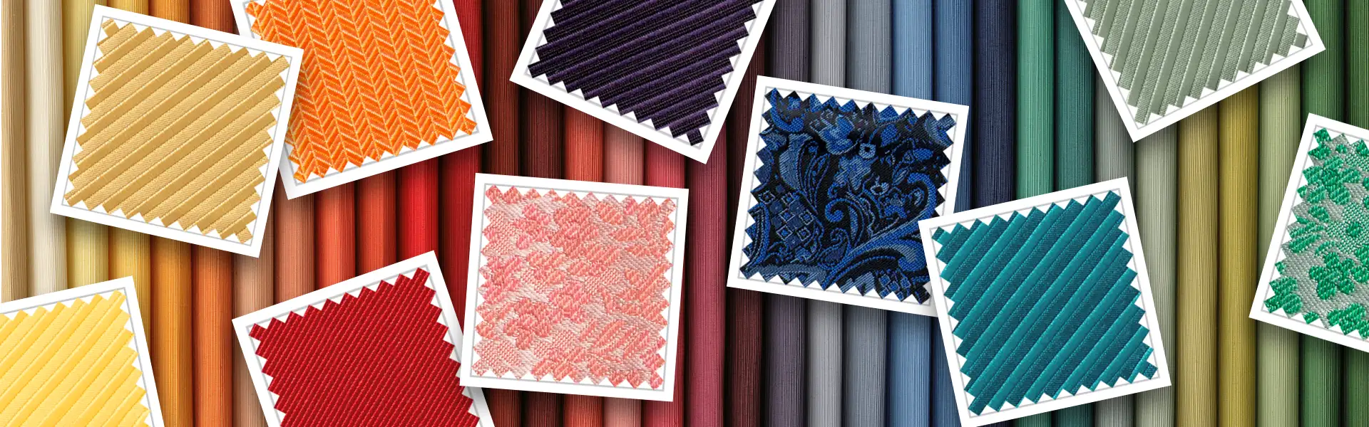 Multiple fabic swatches in multiple colors.