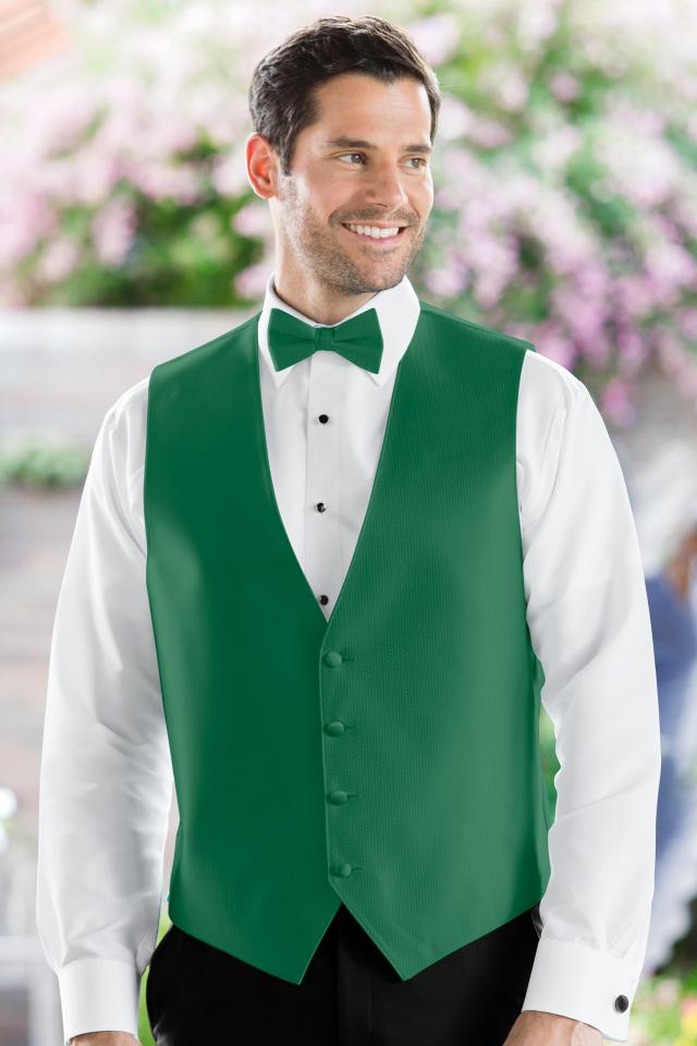 Bowtie & Hankie Set Emerald Green New Men's tuxedo Vest Waistcoat With Necktie 
