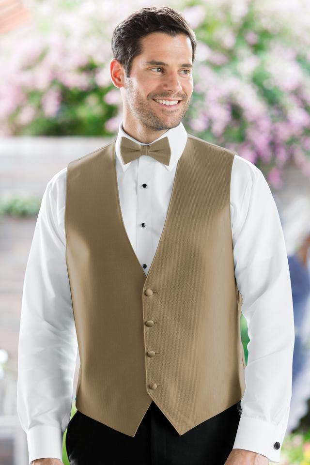 New Men's Vesuvio Napoli Tuxedo Vest Waistcoat Bowtie prom wedding party Gold 