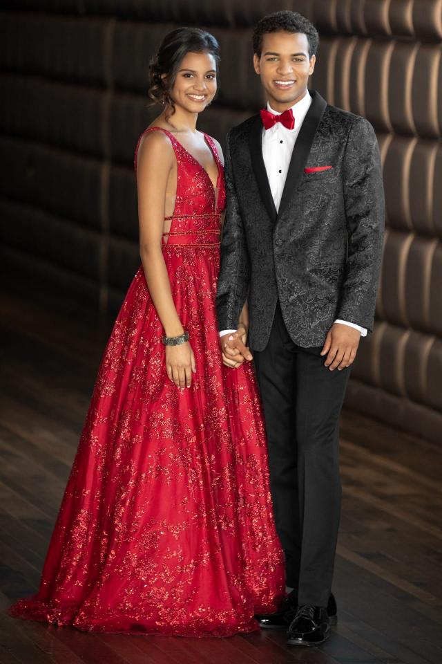 Prom Tuxedo Granite Paisley Mark of Distinction Aries with Red Bow Tie