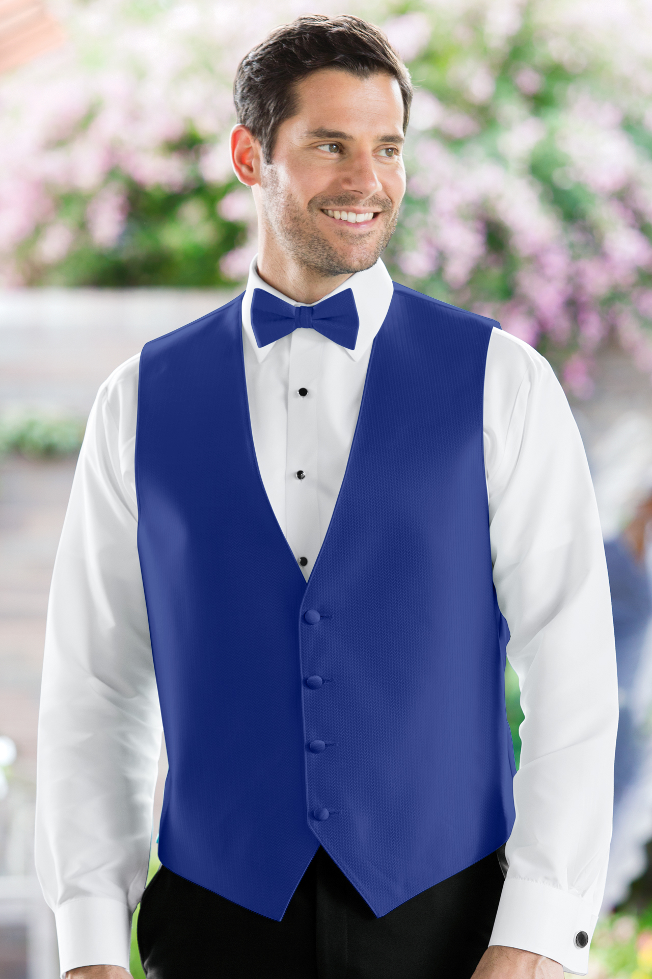 Herringbone Royal Blue Vest | Jim's Formal Wear